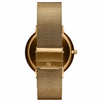 Men's Gold-Tone Mesh Watch - Black Dial