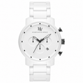 Men's White Chronograph Watch - Black Accents