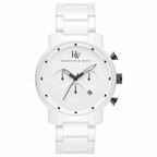 Men's White Chronograph Watch - Black Accents