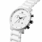 Men's White Chronograph Watch - Black Accents