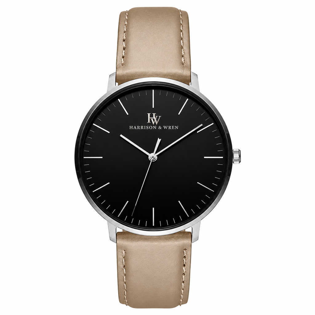Men's Black Minimalist Watch