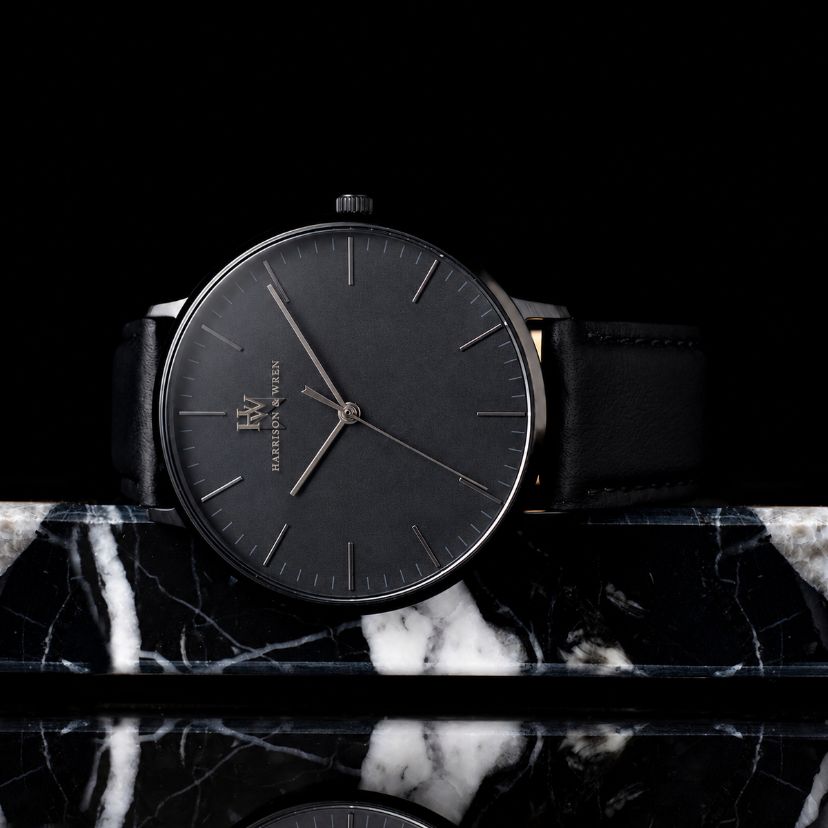 Men's Black Minimalist Watch