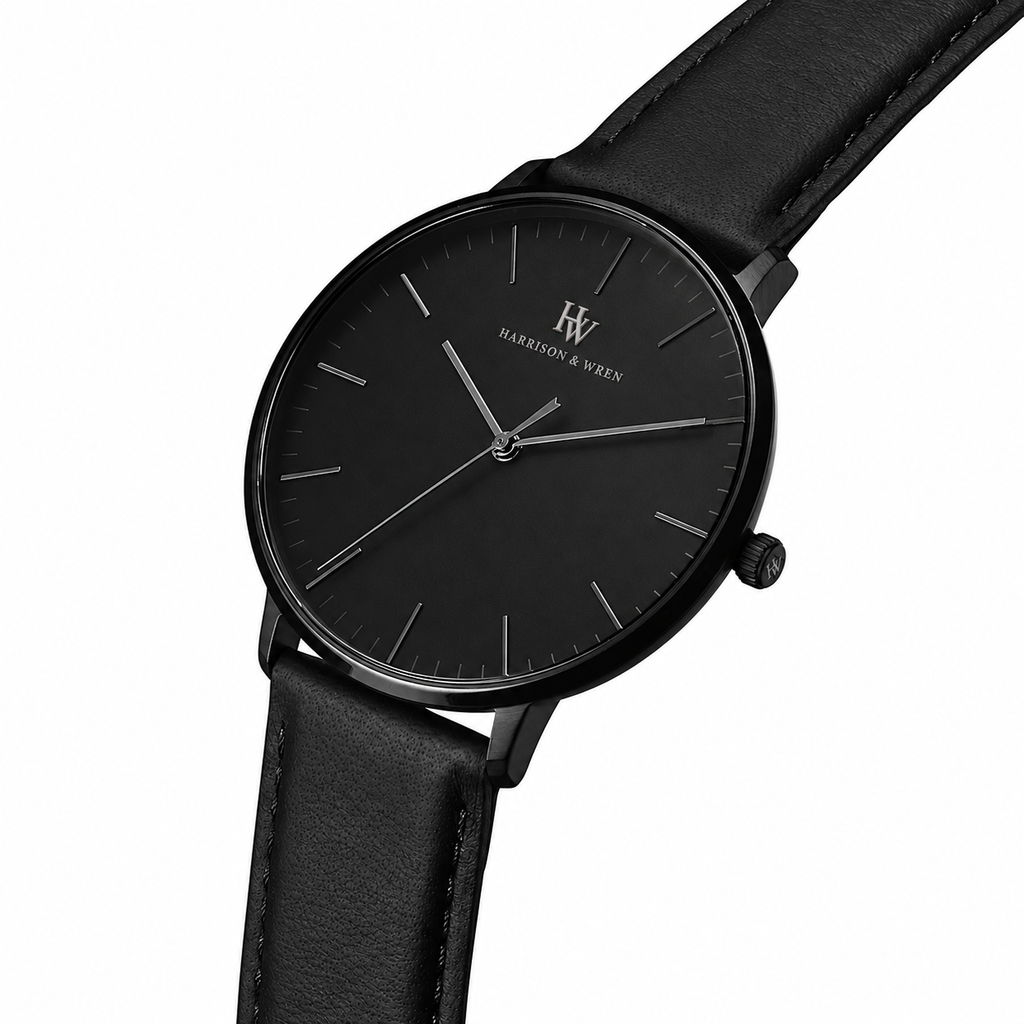 Men's Black Minimalist Watch