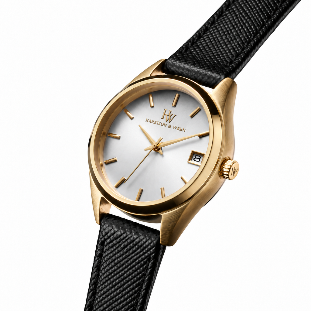 Women's Gold-Tone Watch - Black Strap