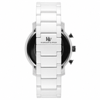 Men's White Chronograph Watch - Black Accents