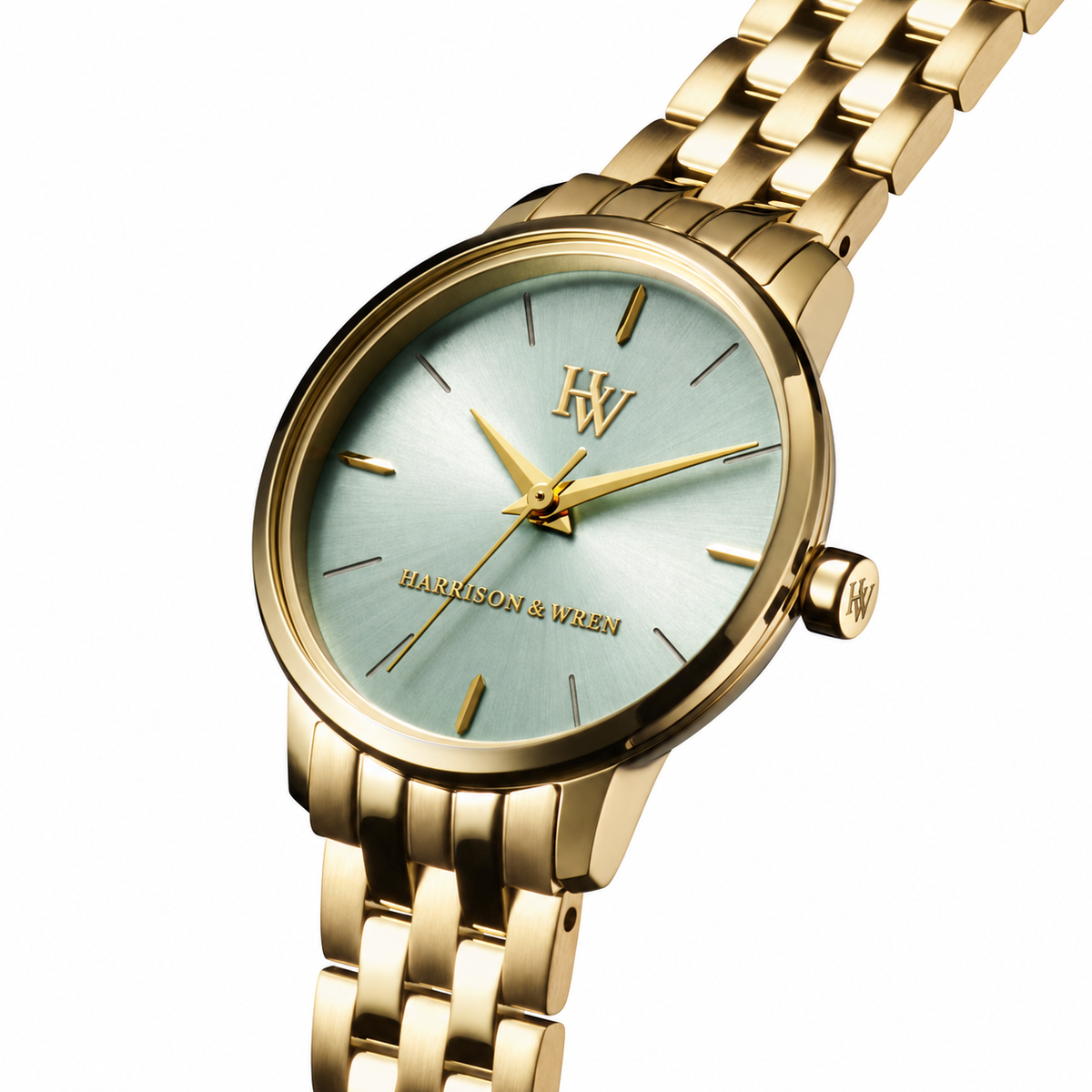 Women's Sage Green Dial Watch - Gold Tone
