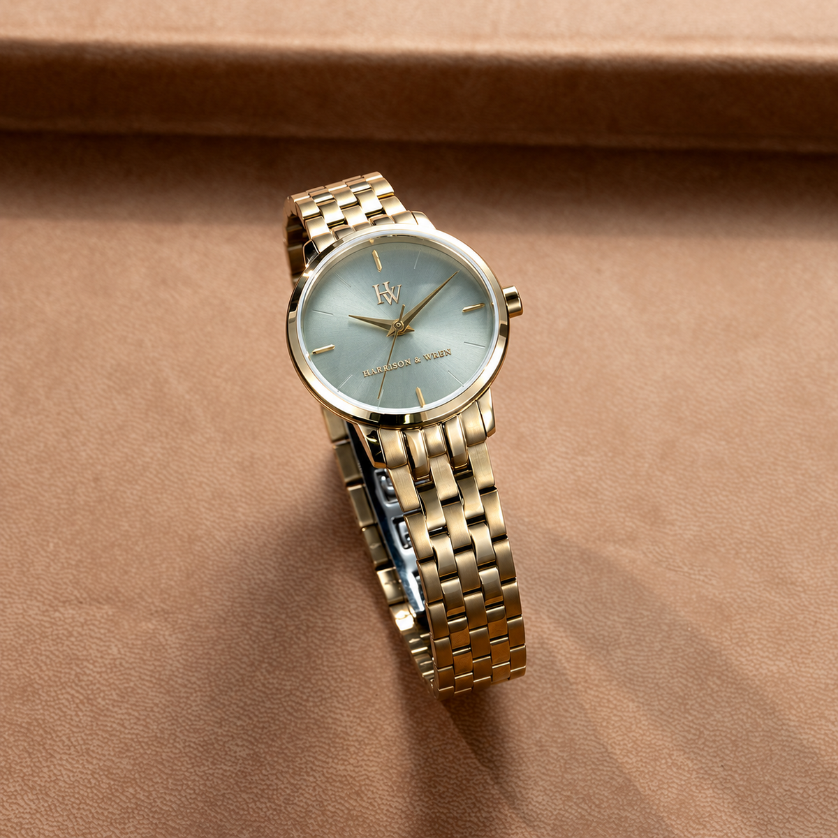 Women's Sage Green Dial Watch - Gold Tone