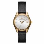 Women's Gold-Tone Watch - Black Strap