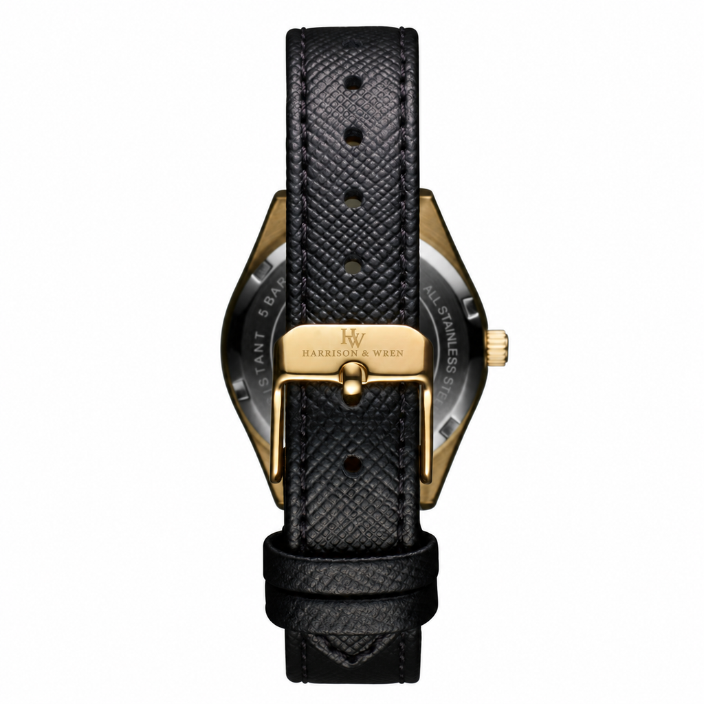 Women's Gold-Tone Watch - Black Strap