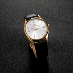 Women's Gold-Tone Watch - Black Strap