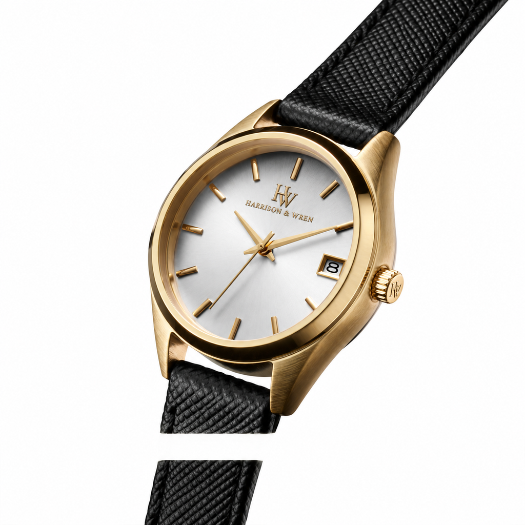 Women's Gold-Tone Watch - Black Strap