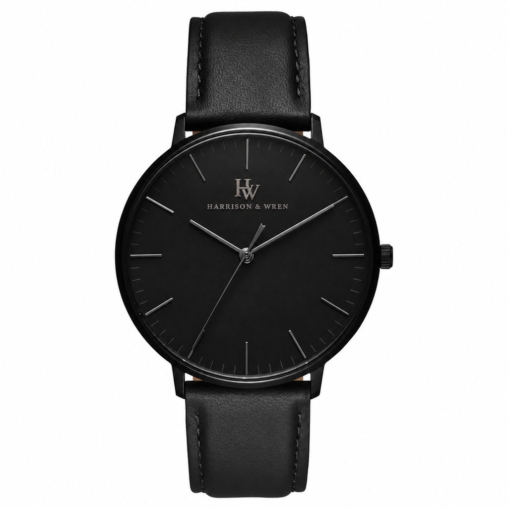 Men's Black Minimalist Watch